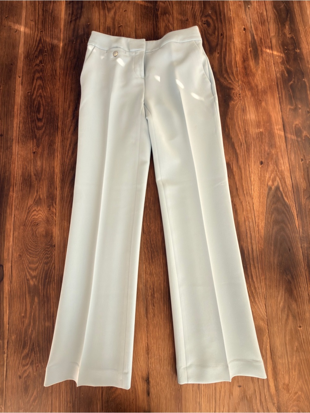 Karl Lagerfeld Light Blue Wide-Leg Dress Pants